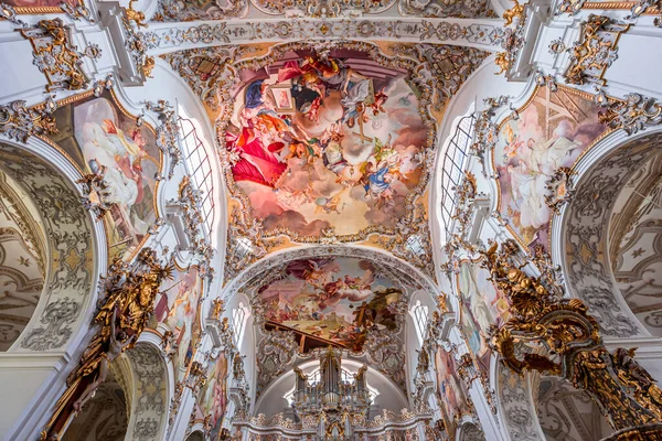 Steingaden Bavaria Germany May 2022 Interiors Frescoes Architectural Decors John — Stock Fotó