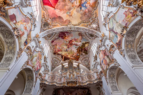 Steingaden Bavaria Germany May 2022 Interiors Frescoes Architectural Decors John — Foto Stock