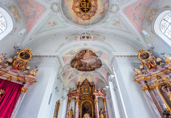 Wildsteig Bavaria Germany June 2022 Baroque Rococo Frescoes Architectural Decors — Stock Fotó