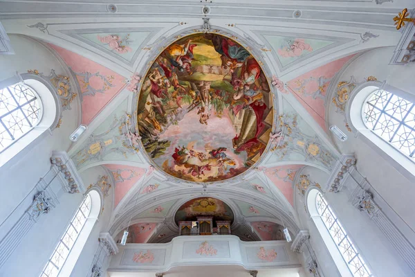 Wildsteig Bavaria Germany June 2022 Baroque Rococo Frescoes Architectural Decors — Stock Fotó