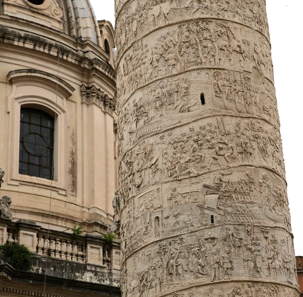 Rome Italy June 2015 Architecture Details Trajan Column Roman Forum — 图库照片