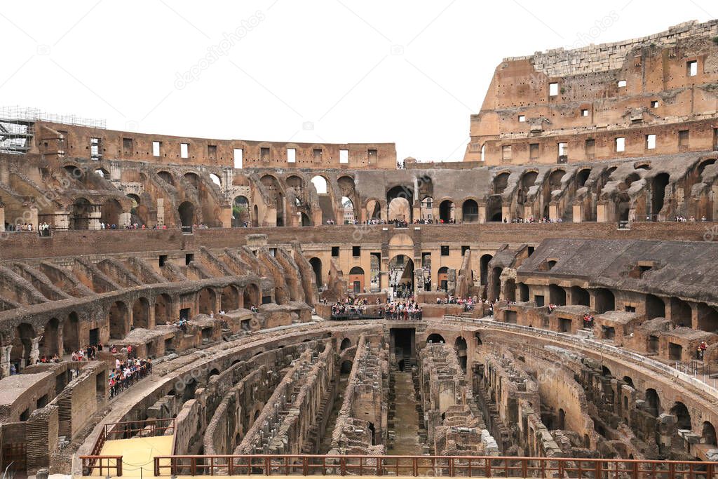 ROME, ITALY, JUNE 16, 2015 : architectural details of Colosseum amphitheatre, june 16, 2015, in Rome, Italy