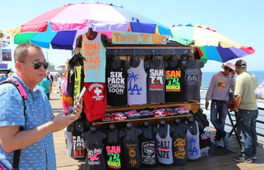 SANTA MONICA, CA, UNITED STATES, APRIL 12, 2015 : Santa Monica pier on the beach of santa monica, california, united states