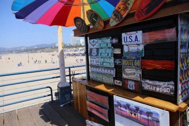 SANTA MONICA, CA, UNITED STATES, APRIL 12, 2015 : Santa Monica pier on the beach of santa monica, california, united states