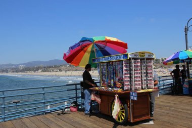 SANTA MONICA, CA, UNITED STATES, APRIL 12, 2015 : Santa Monica pier on the beach of santa monica, california, united states