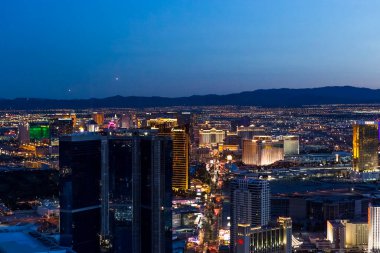 LAS VEGAS, NEVADA - APRIL 10, 2015 : aerial view of the city from the stratosphere building, in Las Vegas, Nevada, united states