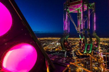 LAS VEGAS, NEVADA - APRIL 10, 2015 : aerial view of the city from the stratosphere building, in Las Vegas, Nevada, united states