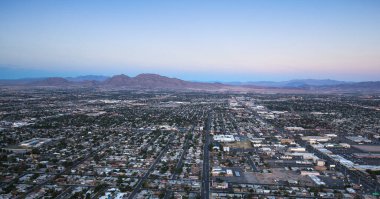 LAS VEGAS, NEVADA - APRIL 10, 2015 : aerial view of the city from the stratosphere building, in Las Vegas, Nevada, united states