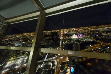 LAS VEGAS, NEVADA - APRIL 10, 2015 : aerial view of the city from the stratosphere building, in Las Vegas, Nevada, united states