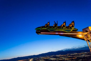 LAS VEGAS, NEVADA - APRIL 10, 2015 : aerial view of the city from the stratosphere building, in Las Vegas, Nevada, united states