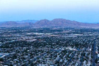 LAS VEGAS, NEVADA - APRIL 10, 2015 : aerial view of the city from the stratosphere building, in Las Vegas, Nevada, united states