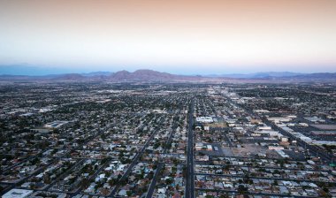 LAS VEGAS, NEVADA - APRIL 10, 2015 : aerial view of the city from the stratosphere building, in Las Vegas, Nevada, united states