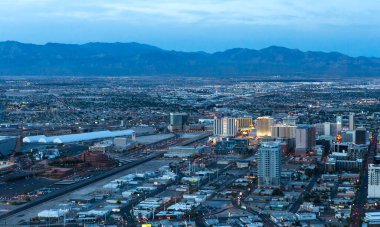 LAS VEGAS, NEVADA - APRIL 10, 2015 : aerial view of the city from the stratosphere building, in Las Vegas, Nevada, united states