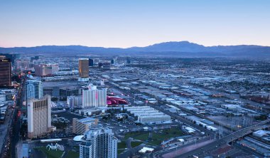 LAS VEGAS, NEVADA - APRIL 10, 2015 : aerial view of the city from the stratosphere building, in Las Vegas, Nevada, united states