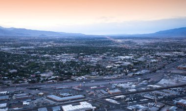 LAS VEGAS, NEVADA - APRIL 10, 2015 : aerial view of the city from the stratosphere building, in Las Vegas, Nevada, united states