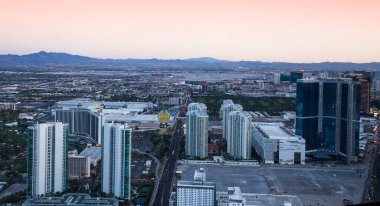 LAS VEGAS, NEVADA - APRIL 10, 2015 : aerial view of the city from the stratosphere building, in Las Vegas, Nevada, united states