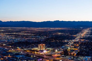 LAS VEGAS, NEVADA - APRIL 10, 2015 : aerial view of the city from the stratosphere building, in Las Vegas, Nevada, united states