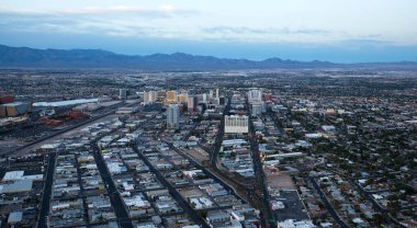 LAS VEGAS, NEVADA - APRIL 10, 2015 : aerial view of the city from the stratosphere building, in Las Vegas, Nevada, united states