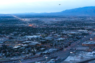 LAS VEGAS, NEVADA - APRIL 10, 2015 : aerial view of the city from the stratosphere building, in Las Vegas, Nevada, united states