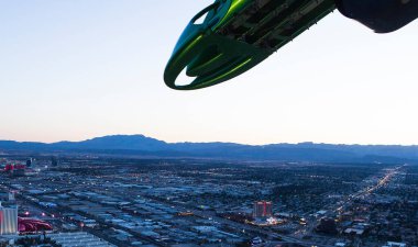 LAS VEGAS, NEVADA - APRIL 10, 2015 : aerial view of the city from the stratosphere building, in Las Vegas, Nevada, united states