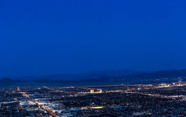 LAS VEGAS, NEVADA - APRIL 10, 2015 : aerial view of the city from the stratosphere building, in Las Vegas, Nevada, united states