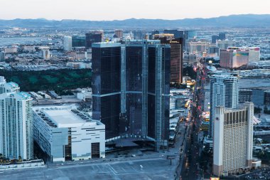 LAS VEGAS, NEVADA - APRIL 10, 2015 : aerial view of the city from the stratosphere building, in Las Vegas, Nevada, united states