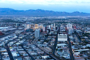 LAS VEGAS, NEVADA - APRIL 10, 2015 : aerial view of the city from the stratosphere building, in Las Vegas, Nevada, united states