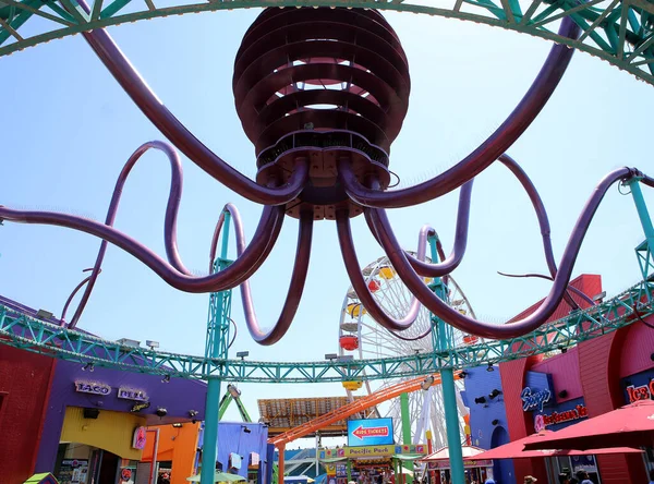 SANTA MONICA, CA, UNITED STATES, APRIL 12, 2015 : Santa Monica pier on the beach of santa monica, california, united states