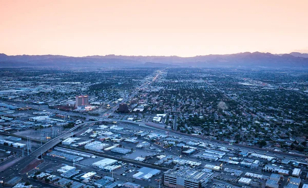 LAS VEGAS, NEVADA - APRIL 10, 2015 : aerial view of the city from the stratosphere building, in Las Vegas, Nevada, united states