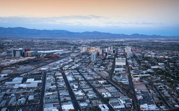 LAS VEGAS, NEVADA - APRIL 10, 2015 : aerial view of the city from the stratosphere building, in Las Vegas, Nevada, united states