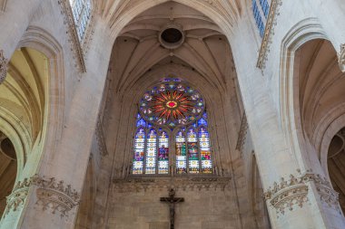 Saint-nicolas-de-port, FRANCE, JUNE 09, 2022 : interiors and architectural decors of Saint-nicolas-de-port basilica, by Simon Moycet, architect, 16 th century