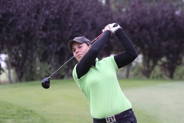 Παρίσι Γαλλία Σεπτεμβρίου 2010 Lady Golfer Δράση Στο Γαλλικό Ανοικτό — Φωτογραφία Αρχείου