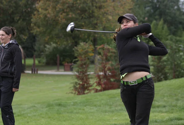 Παρίσι Γαλλία Σεπτεμβρίου 2010 Lady Golfer Δράση Στο Γαλλικό Ανοικτό — Φωτογραφία Αρχείου