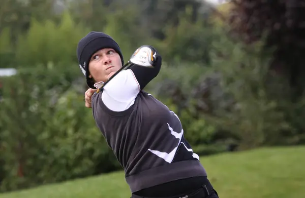 Παρίσι Γαλλία Σεπτεμβρίου 2010 Lady Golfer Δράση Στο Γαλλικό Ανοικτό — Φωτογραφία Αρχείου