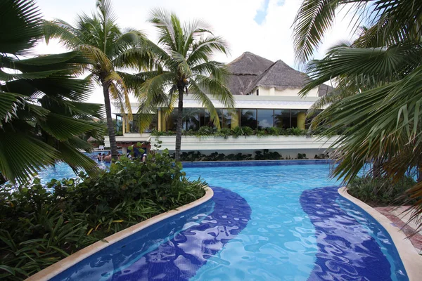 Swimming Pool Resort Cancun Yucatan Mexico — Stok fotoğraf