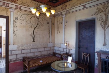 BEAULIEU SUR MUR FRANCE 24, 2013, Villa Kerylos in Beaulieu sur Mer, Fransız arkeolog Theodore Reinach tarafından 1900 'lerin başında inşa edilmiş bir Yunan stili mülktür.,,