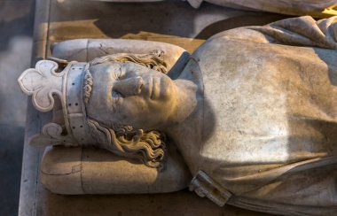 Saint-Denis, Fransa 12 Şubat 2015 iç mekanlar ve basilica saint-denis, nekropol, ayrıntılarını hükümdarları, Şubat, 12, 2015 yılında Saint-Denis, Paris, Fransa Fransız.