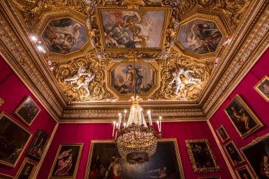 Floransa, İtalya, 28 Ekim 2015: iç mekanlar ve Palazzo Pitti, 28 Ekim 2015 Floransa, İtalya, mimari detaylar