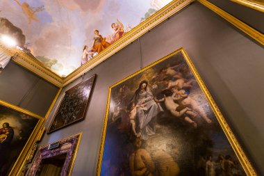 Floransa, İtalya, 28 Ekim 2015: iç mekanlar ve Palazzo Pitti, 28 Ekim 2015 Floransa, İtalya, mimari detaylar