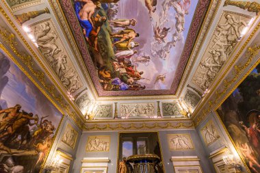 Floransa, İtalya, 28 Ekim 2015: iç mekanlar ve Palazzo Pitti, 28 Ekim 2015 Floransa, İtalya, mimari detaylar