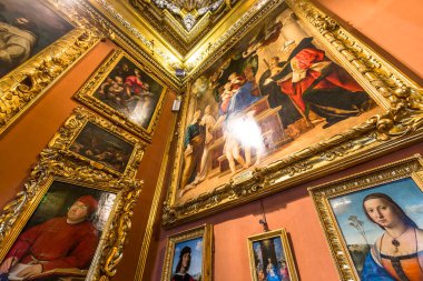 Floransa, İtalya, 28 Ekim 2015: iç mekanlar ve Palazzo Pitti, 28 Ekim 2015 Floransa, İtalya, mimari detaylar