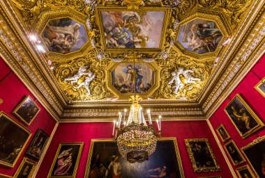 Floransa, İtalya, 28 Ekim 2015: iç mekanlar ve Palazzo Pitti, 28 Ekim 2015 Floransa, İtalya, mimari detaylar