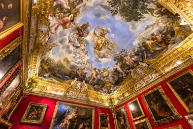 Floransa, İtalya, 28 Ekim 2015: iç mekanlar ve Palazzo Pitti, 28 Ekim 2015 Floransa, İtalya, mimari detaylar