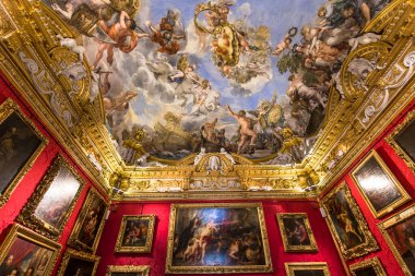 Floransa, İtalya, 28 Ekim 2015: iç mekanlar ve Palazzo Pitti, 28 Ekim 2015 Floransa, İtalya, mimari detaylar