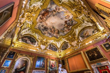 Floransa, İtalya, 28 Ekim 2015: iç mekanlar ve Palazzo Pitti, 28 Ekim 2015 Floransa, İtalya, mimari detaylar