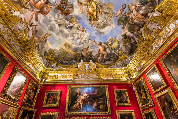FLORENCE, ITALY, OCTOBER 28, 2015 : interiors and architectural details of Palazzo Pitti, october 28, 2015 in Florence, Italy