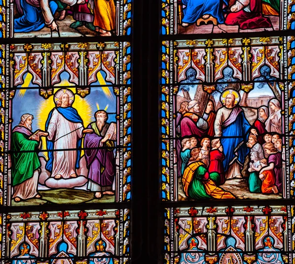 Belleme Orne France Ance March 2022 Stained Glasses Windows Decors — 图库照片