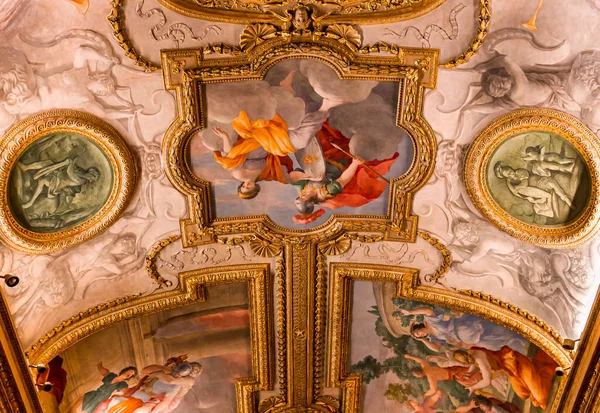 Paris Francja Październik 2022 Freski Dekoracje Stiukowe Galerii Mazarina Biblioteka — Zdjęcie stockowe
