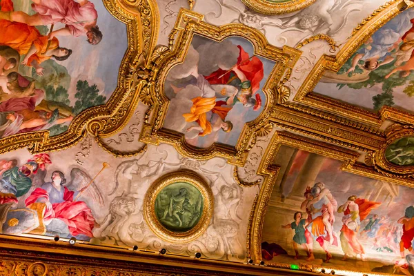 Paris France October 2022 Ceilings Frescoes Stucco Decors Mazarin Gallery — Stock Photo, Image