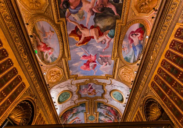 Paris France Ectober 2022 Mazarin Galerisinin Tavan Freskleri Sıva Dekorları — Stok fotoğraf